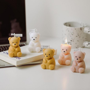 Handmade cartoon teddy bear candle wholesale cute animal scented candles Baby Shower Party Birthday Home Decoration Gifts