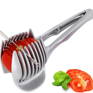 Vegetable Fruit Cutter Cooking Tools Kitchen Gadgets Handy Aluminum Alloy Onion Holder Potato Tomato Lemon Slicer