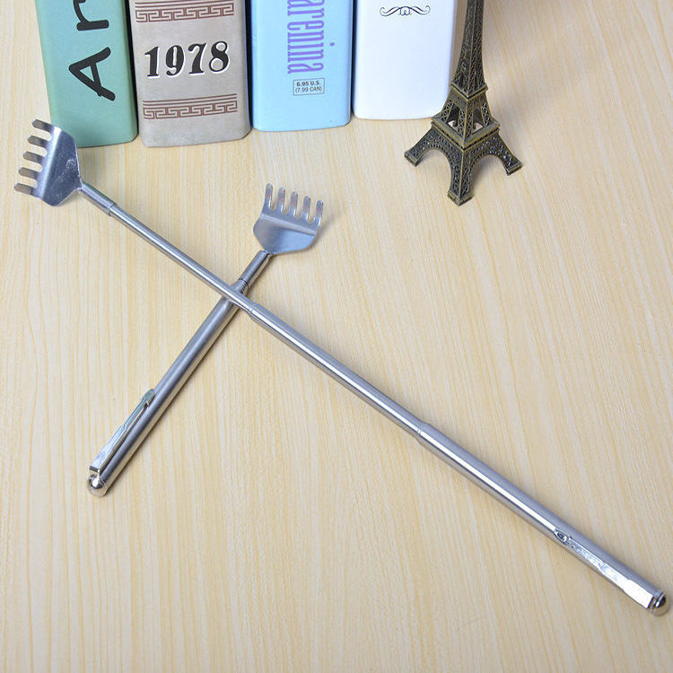 Stainless Steel Pen Clip Telescopic Massager Scratch Itch Tools Portable Extendable Back Scratcher