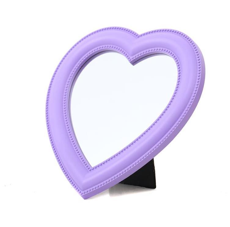 Heart Shaped Makeup Mirror Custom Logo Tabletop Wall Mirror Vanity Cosmetic Mirrors Love desktop wall hanging decorative