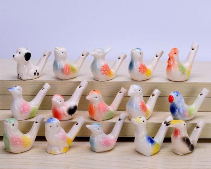 Cute animal shape Bird whistle Kids Gifts Multi-color Ceramic Music Water bird Whistle