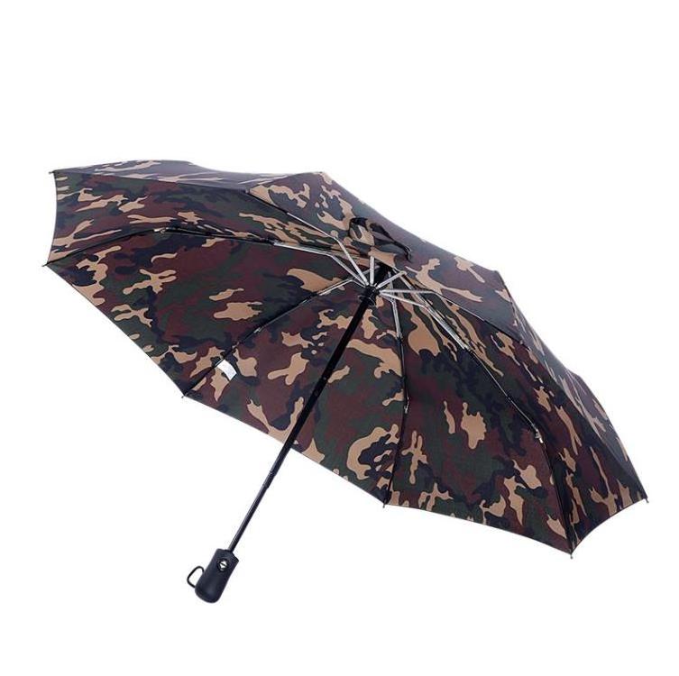 Advertising Gift Fully Automatic Three Folding Outdoor Sunscreen Umbrella 8K Camouflage Print Foldable Umbrellas