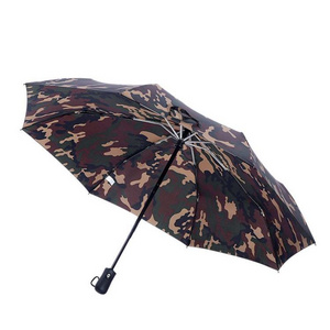 Advertising Gift Fully Automatic Three Folding Outdoor Sunscreen Umbrella 8K Camouflage Print Foldable Umbrellas