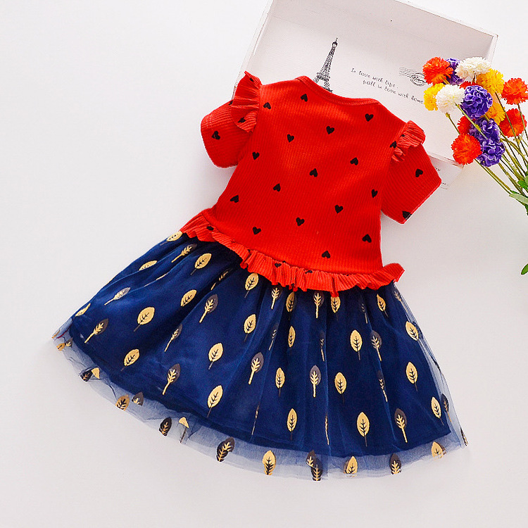 Baby Skirt Girls Dress Summer New Floral Children's Skirt Short-sleeved Baby Party Dress Wholesale