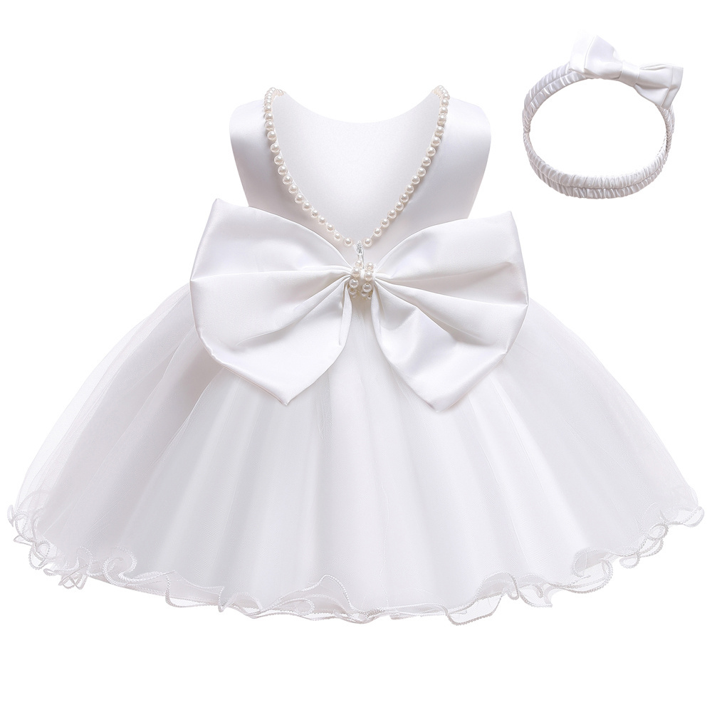 LZH Infant Baptism Dress Baby 2 1st Year Birthday Party Dresses Toddler Baby Girls Bow Princess Dress