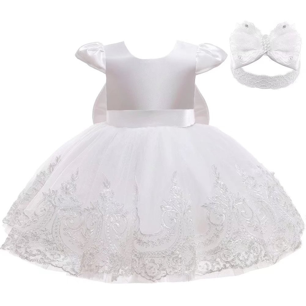 LZH Infant 1st Birthday Party Dress for baby clothing girl Embroidery Lace Princess Dresses Wedding Christmas Costumes