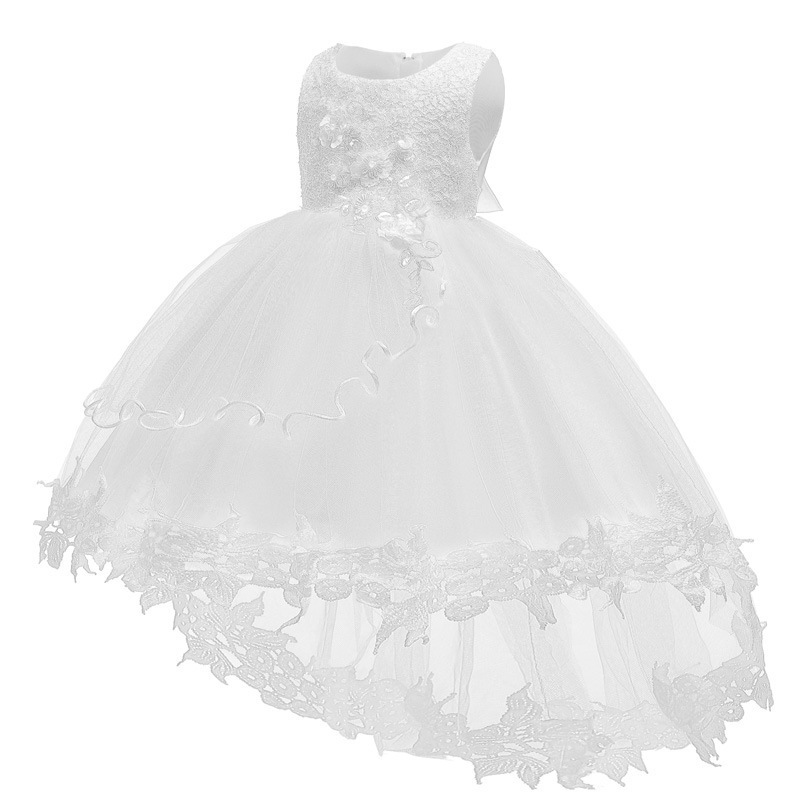 LZH Christmas Baby Girl Princess Dresses Newborn Infant Birthday Party Dress Lace Trailing Baby Dress