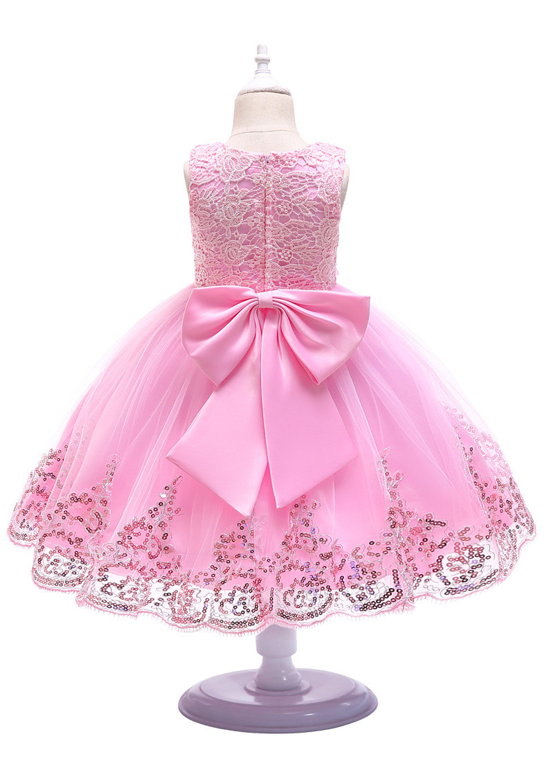 LZH Children Birthday Party Dress Flower Girls Wedding Dresses Kids Princess Gown Girl Perform Dress