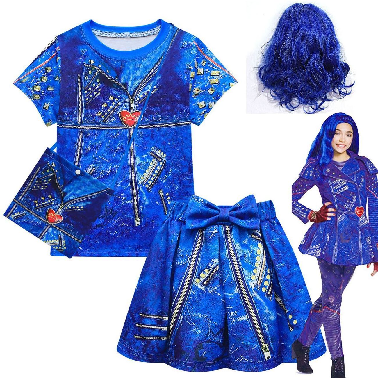 Descendants 3 Evie Mal Costume Girls Dragon Popular Musical Halloween Cosplay Princess Fancy Party Dress Up Outfits