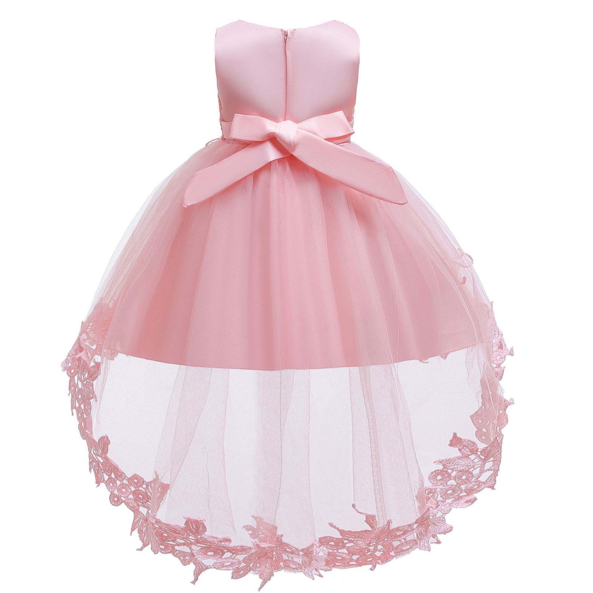 LZH Christmas Baby Girl Princess Dresses Newborn Infant Birthday Party Dress Lace Trailing Baby Dress