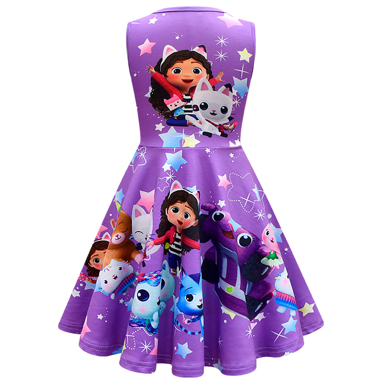 Kids Birthday Party Dress Children Summer Casual Bowknot Princess Gabbys Dollhouse Dress for Girls