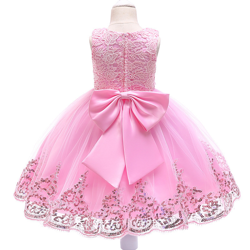 LZH Children Birthday Party Dress Flower Girls Wedding Dresses Kids Princess Gown Girl Perform Dress