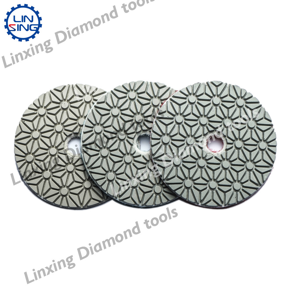 LINSING Wet polishing pads Flexible Diamond Polishing Pads Sanding Disc Three-Step for Marble