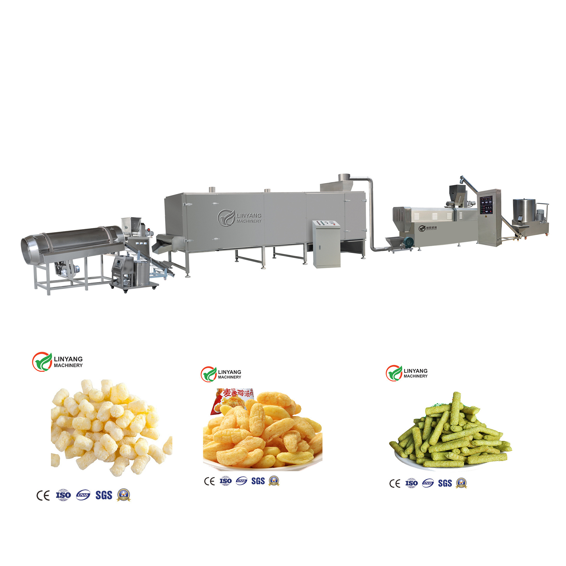 Puffed Corn Snack Food Extruder Making Machine Puff Corn Snack Machinery Puffed Rice Ball Making Machine