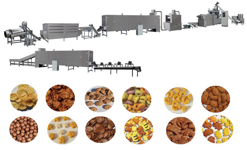 Factory processing corn flake breakfast cereal making manufacturing machinery