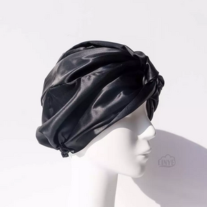 Luxury Custom Reversable Double Layer Drawstring African Women Hair Wraps Satin Silk Designer Bonnets with Logo