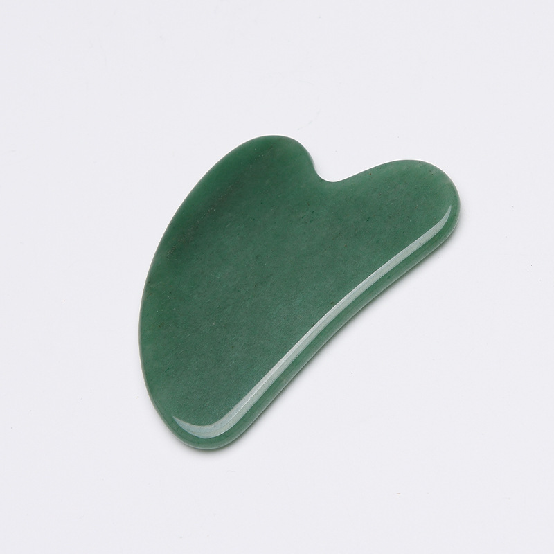 jade roller massager Heart-shaped gua Sha set jade beautiful container double head roller dark green roller