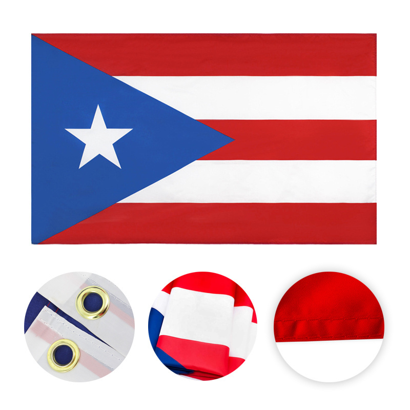 Wholesale Custom Banners 100% Polyester National country flag puerto rico flag