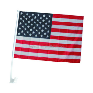 Popular USA American   12x18 inches car window flag sticks 30x45 cm blank sublimation double sided custom car flags