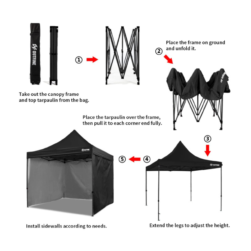 Wholesale 3x6m Pop Up Portable Trade Show Tent Steel Frame Outdoor Booth Promotional Exhibition Event Marquee gazebos Canopy