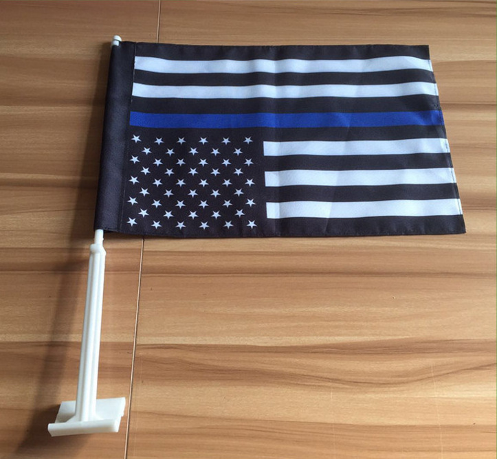 Popular USA American   12x18 inches car window flag sticks 30x45 cm blank sublimation double sided custom car flags