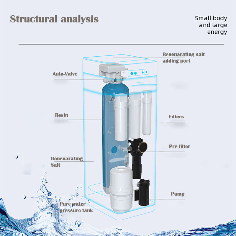 Pre filter Ultrafiltration resin softener RO all in one whole house Central water purifier water softener