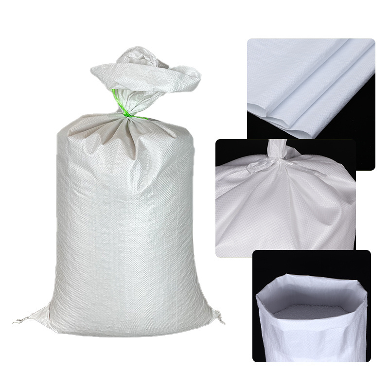 2023 NEW Wholesale OEM 25kg 50kg White Polypropylene woven Cat Food Dog Food Animal Feed bag empty pp sacks