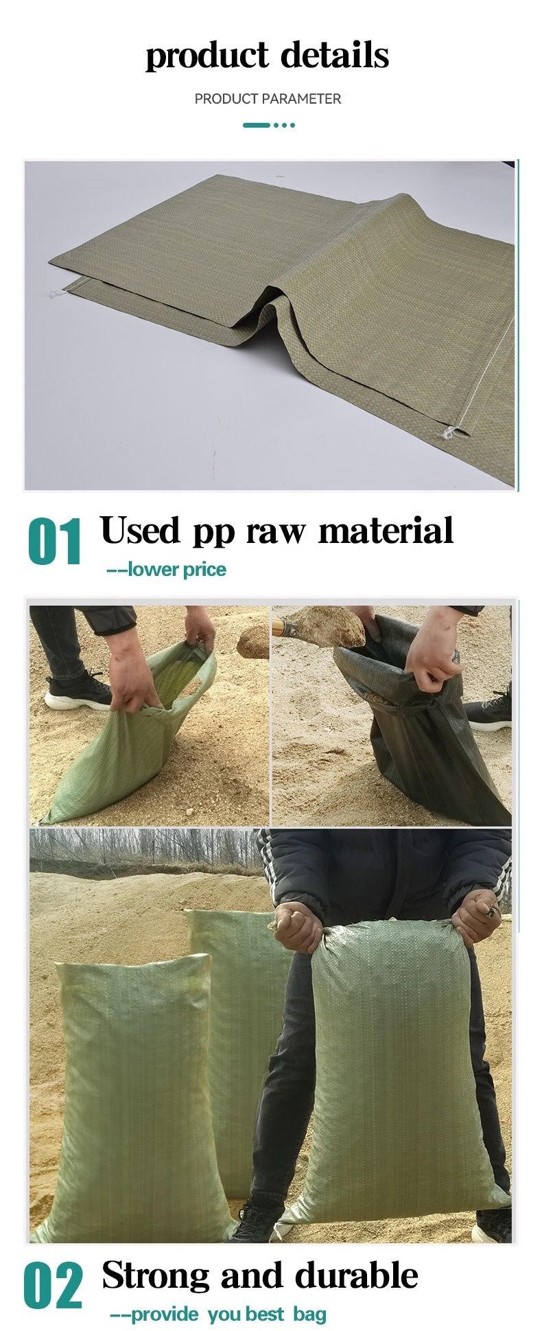 PP plastic bags 50kg Factory price pp woven  bag  for cement