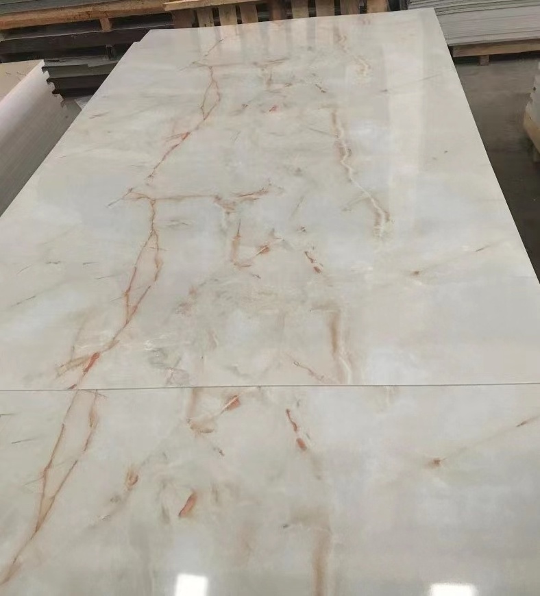 Faux Marble Shower Wall Panels Laminas De Pvc Tipo Marmol 3Mm Plastic Pvc Marble Sheet