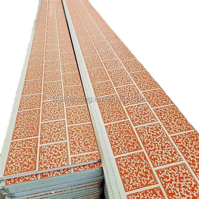 wood color Insulation panel Exterior Metal Carved Pu Sandwich Panel Board Outdoor Wall Cladding supplier