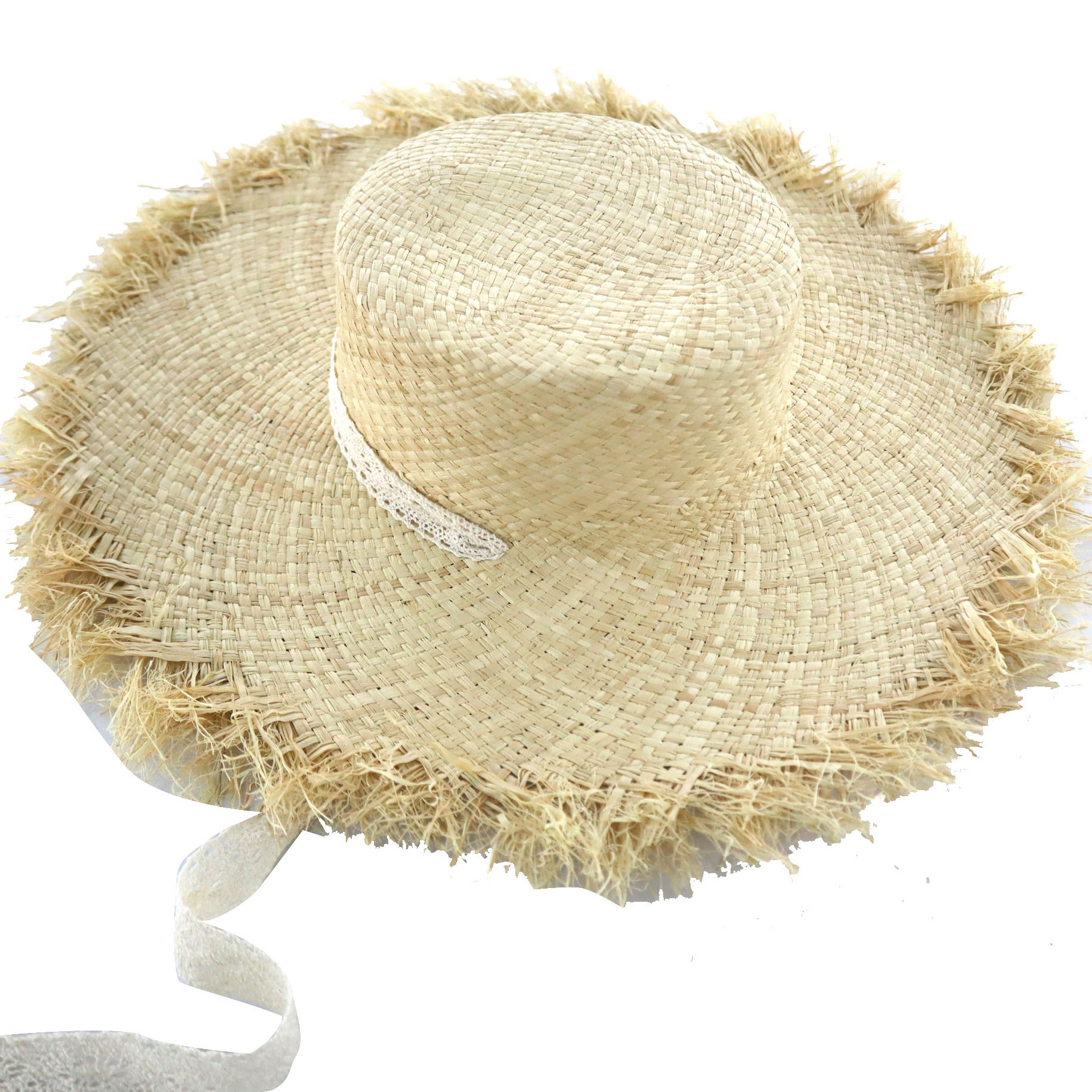 New Promotion Wide Brim Handmade Hats Women Summer Raffia Beach Travel Straw Hats