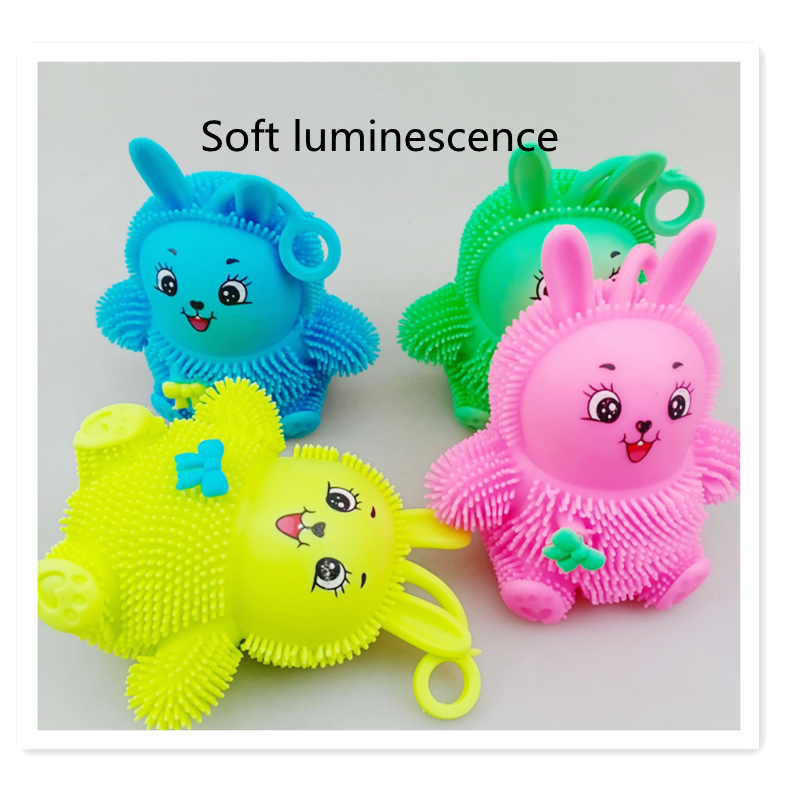 Halloween Inflatable Tpr Led Flashing Squeeze Toys Animal Sheep Shape Squishy Soft Puffer Balls with YOYO For Stress Relief