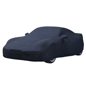 Customized LOGO/Size Soft Spandex Microfiber Car Cover Indoor Scratchproof Anti-Dust Luxury Supercar Satin Stretch Car Covers