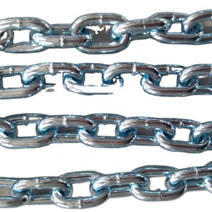 12MM Smooth Welded Galvanized Blue Color Iron Chain DIN766 GI Ship Chain