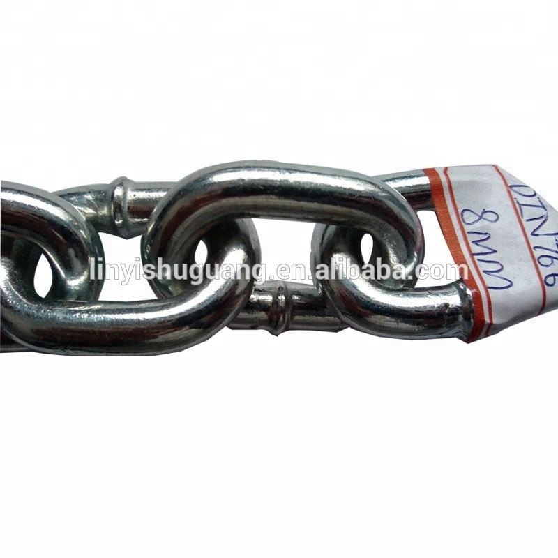 12MM Smooth Welded Galvanized Blue Color Iron Chain DIN766 GI Ship Chain