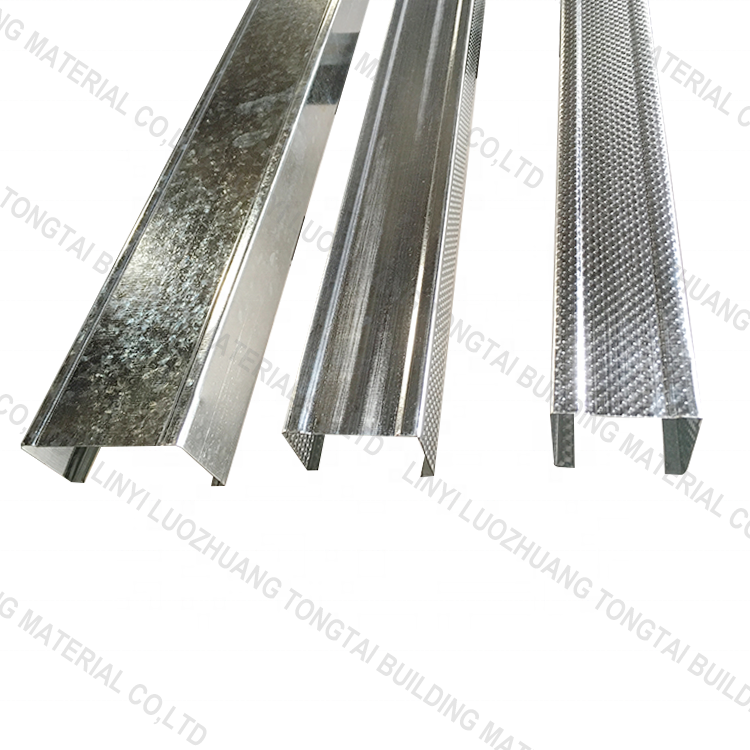 Gypsum Studs and Channels light steel keel drywall partition metal stud track furring channel