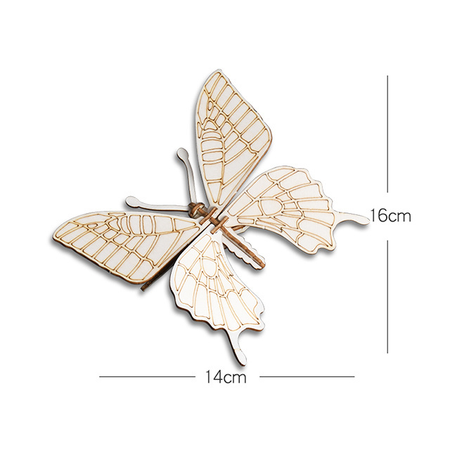 Chinese traditional 3 D Baby toys Cute Wooden Puzzles and Educational diy toys  Insects Shape baby Toys