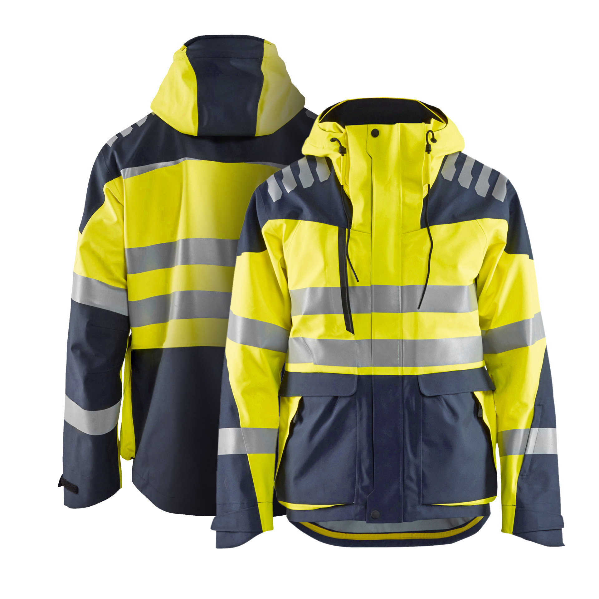 Construction Hi Vis Long Sleeve Safety yellow Jacket Reflective