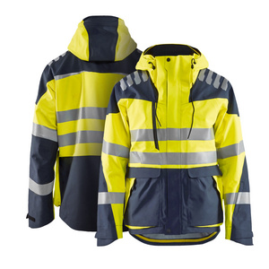 Construction Hi Vis Long Sleeve Safety yellow Jacket Reflective