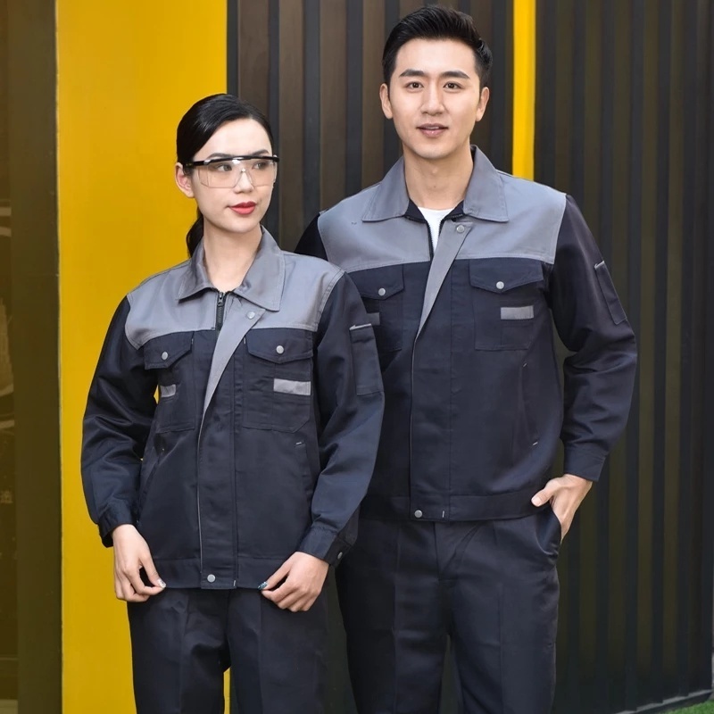 Working Clothes for Men Workwear Jacket and Pants Repairman Auto Mechanics Coveralls Workshop Clothing Labor Work Uniforms