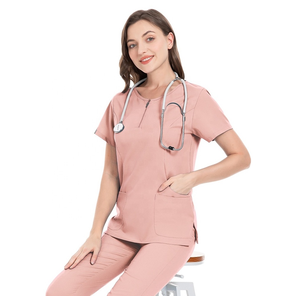 Wholesale Customized Fashionable Factory Low Price Polyester Unisex Medical Nurse Scrubs Uniforms Sets Hospital Scrubs