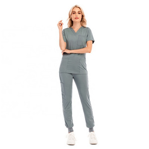 Workwear Stretch Scrubs Uniforms Sets Polyester Spandex Sets Nurse Scurbs Uniforms Medical Scrub Uniform Sets Dropshipping