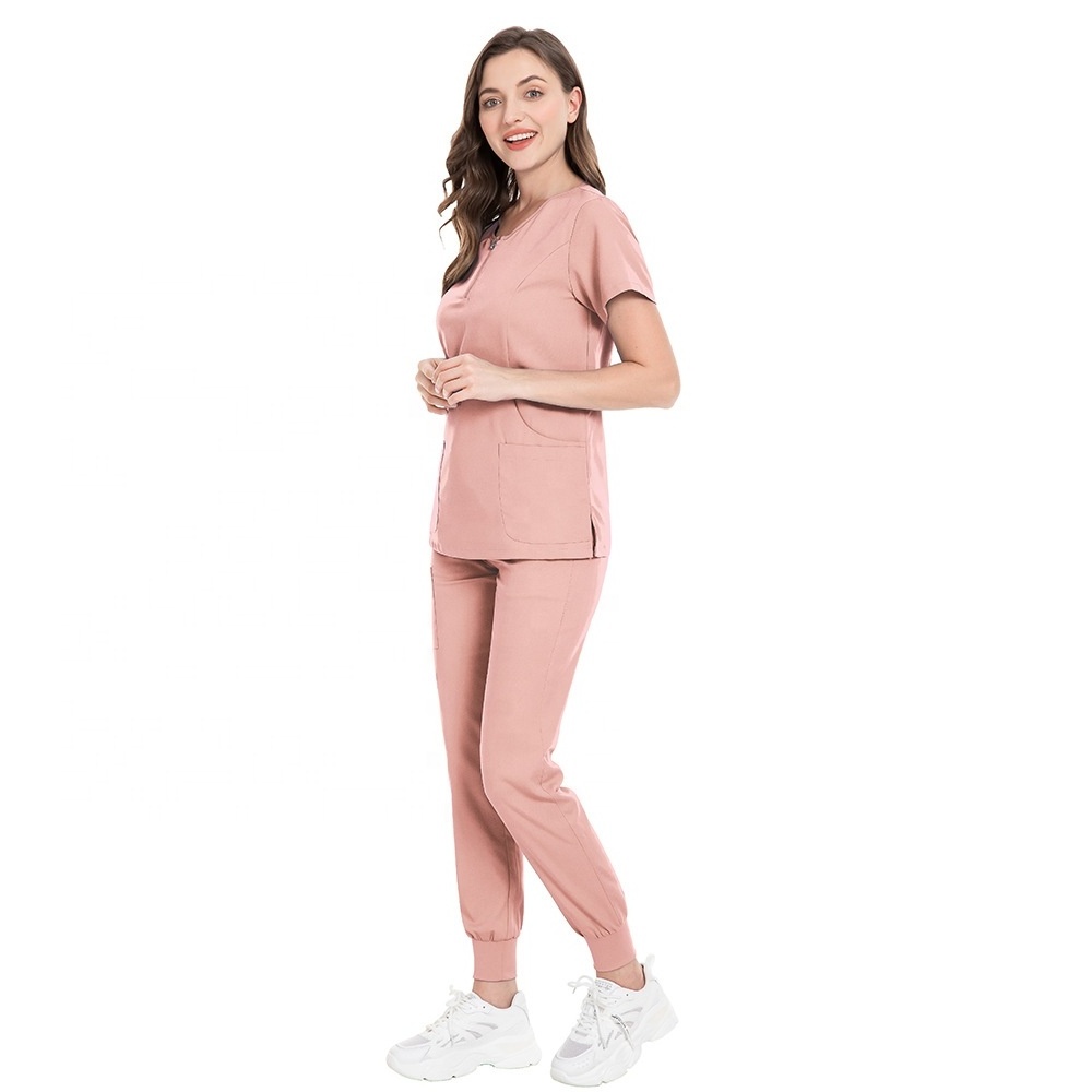 Wholesale Customized Fashionable Factory Low Price Polyester Unisex Medical Nurse Scrubs Uniforms Sets Hospital Scrubs