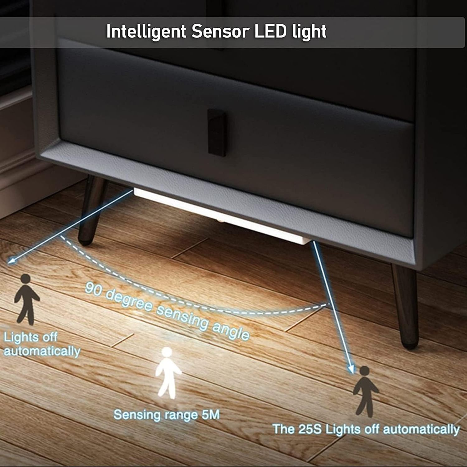 Modern Smart Nightstand Bedside Table with Wireless Charging Station and led lights Bluetooth Speaker, Fingerprint Lock