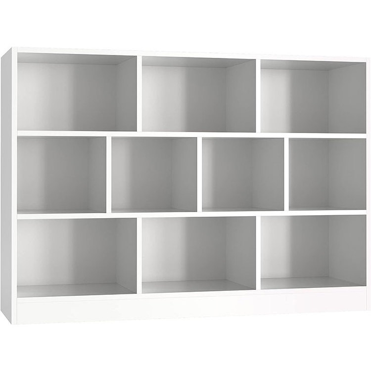 White Wood Bookshelf, 3-Tier Open Shelf Bookcase