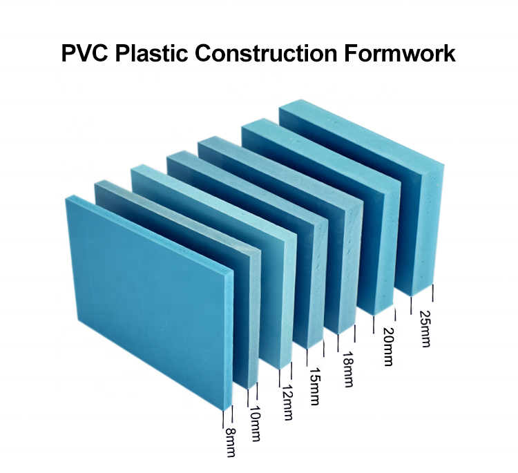 Reusable 60-100 times pp PVC plastic formwork for concrete plastic shutter board to replace plywood formwork