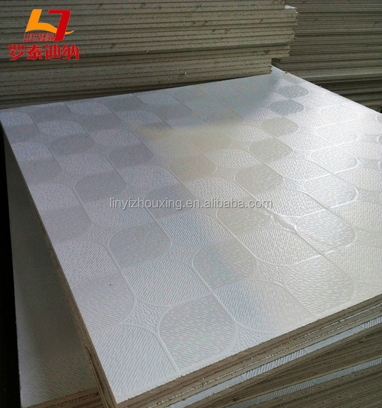 White PVC film laminated gypsum ceiling tiles