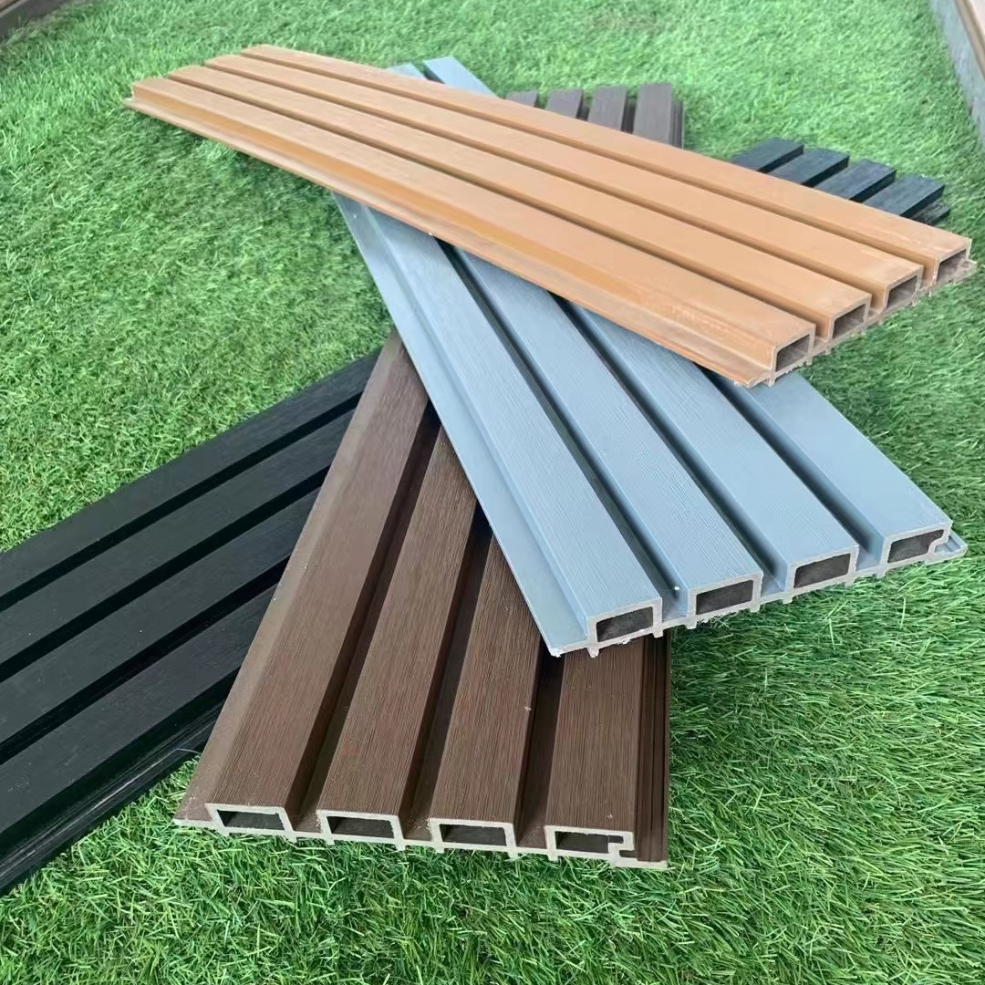 Exterior wpc wall cladding wood grain roofing/ceiling interior wpc timber composite facade slat wpc wall panel