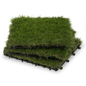 Garden artificial grass tile outdoor decorative interlocking Grass