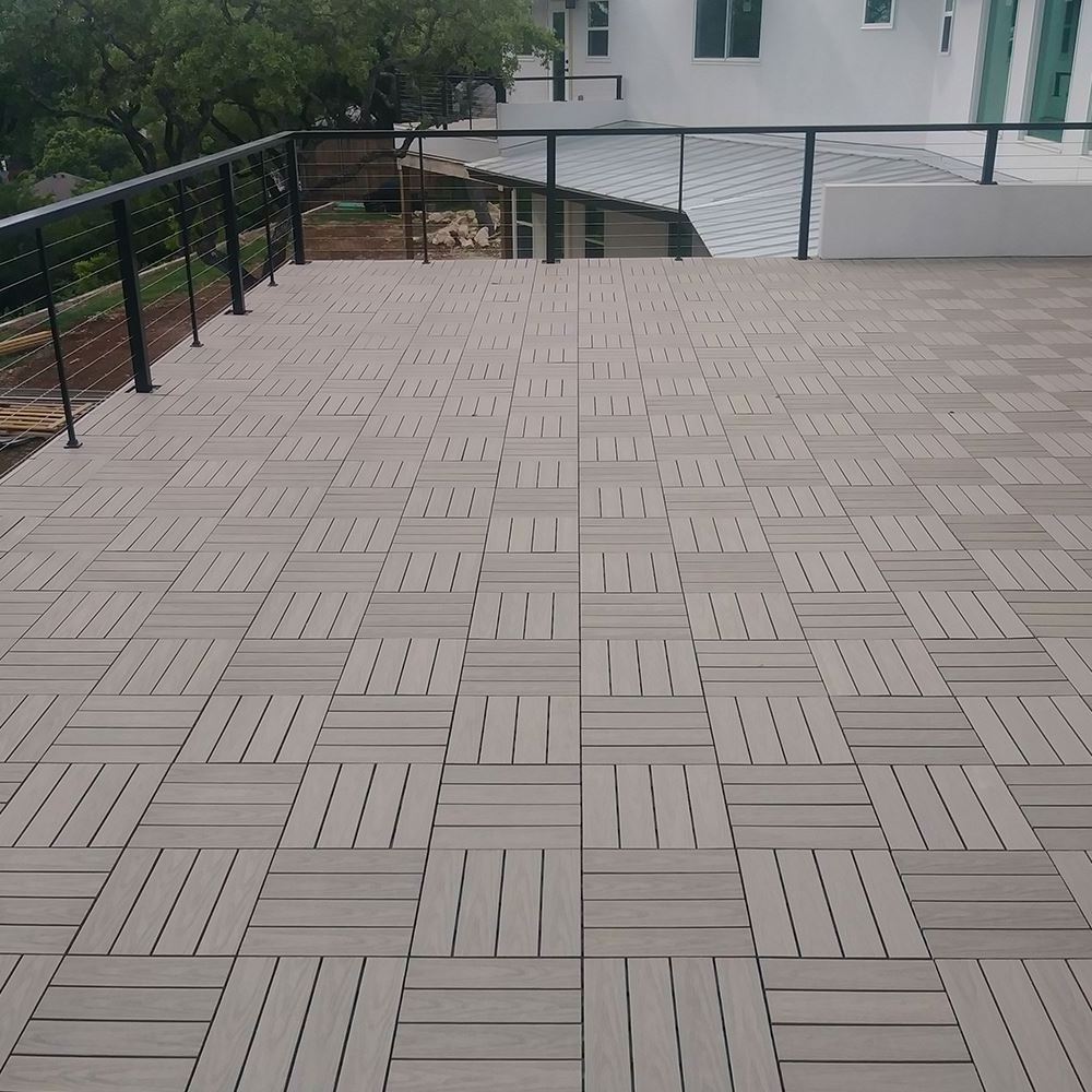 Interlocking portable diy floor wpc  patio tiles outdoor synthetic wood plastic composite wpc decking